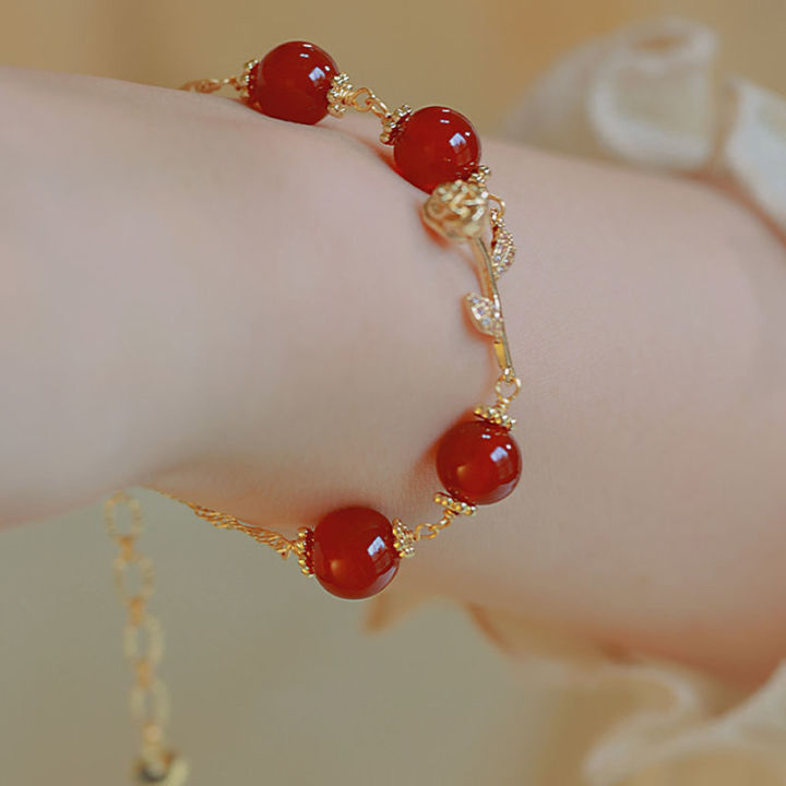 Korean%20Style%20Light%20Luxury%20Rose%20Charm%20Bracelets%20Fashion%20Chain%20Romantic%20Red%20Beads%20Rhinestone%20Bangle%20For%20Women%20Wedding%20Jewelry%20Gift%20Cologo%20-%20Image%202