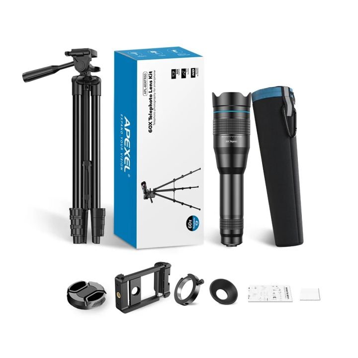 APEXEL 60X Mobile Phone Telescope Lens Astronomical Telephoto Zoom Lens with Extendable Tripod for IPhone Samsung All Smartphone