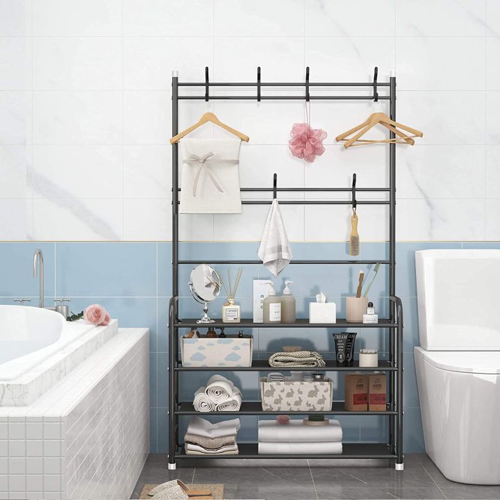 Multifunctional%20Coat%20Rack%20With%204%20Tier%20Shoe%20Rack%20And%208%20Hook%20Hanger%20-%20Image%202