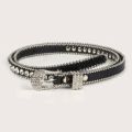 Women's Ice Belt – PU and Metal Belt with Alloy Pin Buckle, 111cm, Black. 