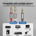 3.5 to Double 6.35 Jack Cable Aux Male to 6.5mm Mono 3.5mm TRS to Dual 6.35mm Y-Splitter Adapter Audio Cable for Mixer Amplifier. 