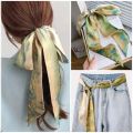 Retro Floral Headband Oil Painting Chinese Style Hair Ribbon Scarf Ribbon Neck Tie. 