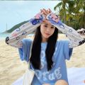 Cute Outdoor Breathable For Women Printing Sunscreen Checkerboard Long Sleeves Flower Ice Silk Sleeve Cooling Sleeves Arm Sleeves Sun Protection. 