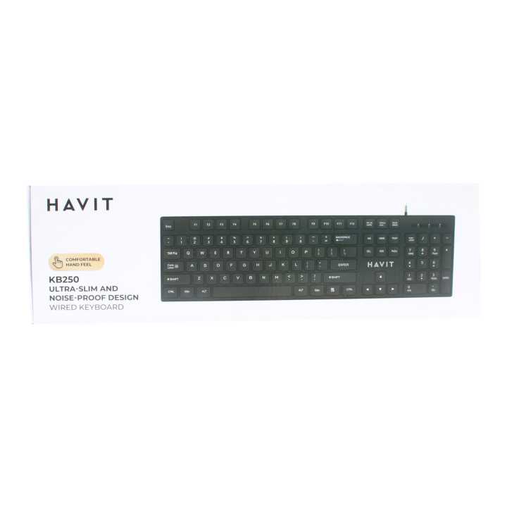 Havit Ultra Slim & Noise Proof Wired Keyboard Hv-Kb250