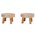NXFDSIOZ 2X Mini Wooden Stool Display Plant Stand Decorative Wood Plant Stool Bonsai Holder for Indoor Outdoor Home Garden M. 