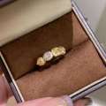 [Candy Color Treasure] Vintage Sparkling Full Dia Color-Block Sugar Cube for Women, Exquisite Light Niche Pink Yellow Index Finger Ring. 