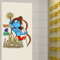 NEXO DECOR Jay Shree Ram Wall Sticker White Glossy Vinyl Self Adhesive Sticker 51 cm x 41 cm. 