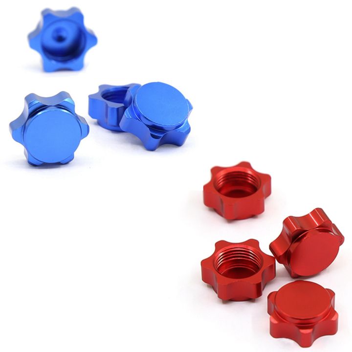 fasdaga%208Pcs%20Aluminum%20Wheel%20Hub%20Cover%20Anti-Dust%20Cover%2017mm%20Hex%20Nut%20for%201/8%20RC%20Car,Red%20&%20Blue%20-%20Image%206