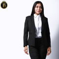 Boss Lady Single Button Classic Black Formal Blazer For Women. 