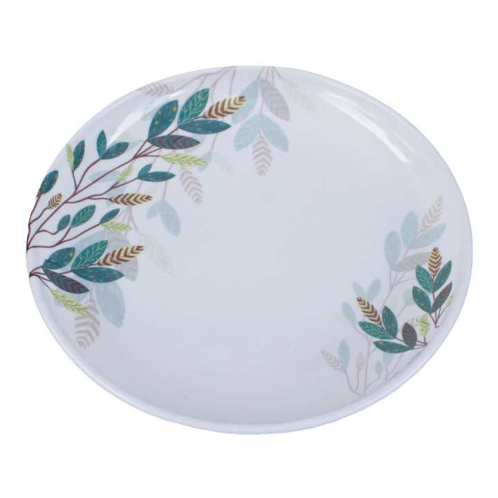 Melamine Plate Flower Printed, Set Of 6