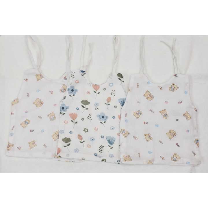 Malmal Printed Baby Voto Cotton Voto Set of 3 Pure Cotton Cute Print 0-12Months Suja Sansar