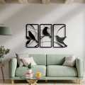 Ressence Enterprises 3pc Birds Of Paradise Wooden Canvas Modern Wall Art Decor. 