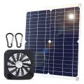 20W Solar Powered Fan 10 Inch Waterproof USB Solar Panel Vent Exhaust Fan High Speed Air Flow Outside Kit for Chicken Coops Greenhouses Sheds Pet Houses Windows. 