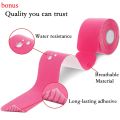 Kinesiology Tape Latex Free Breathable Athletic Sports Tape For Injury, Muscle Support, Pain Relief, Joint Support And Physiotherapy 5cm x 5m Roll. 