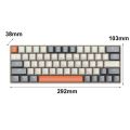 Sunnysee  K61 61% Hot Swappable Wired Mechanical Keyboard 63 Keys RGB Backlit Blue Switch Gaming Keyboard Anti-Ghosting. 