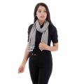 Beige/Grey Free Pattern Designed Scarf For Women. 