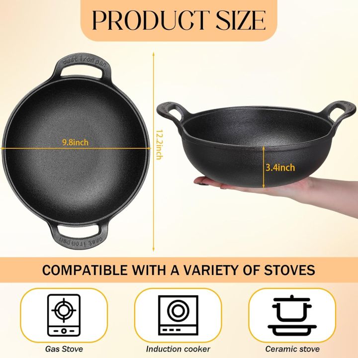 25cm%20Cast%20Iron%20Kadai%20Wok%20Set%20(2%20Pcs)%20%7C%20Pre-Seasoned%20Nonstick%20Fry%20Pan%20with%20Lid%20%7C%20Flat%20Bottom%20for%20Induction,%20Gas%20&%20Electric%20Stoves%20-%20Image%203