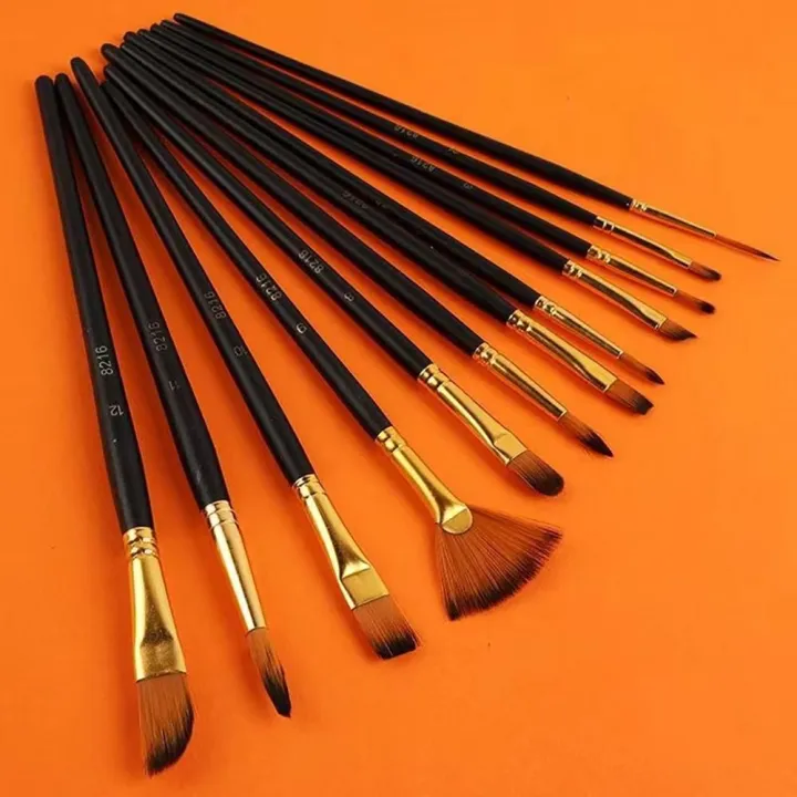 12Pcs/Set%20New%20Nylon%20Hair%20Painting%20Brush%20Set%20Acrylic%20Materials%20Watercolor%20Gouache%20Oil%20Painting%20Brush%20Short%20Wood%20Rod%20Multi-functional%20Drawing%20Supplies%20-%20Image%204