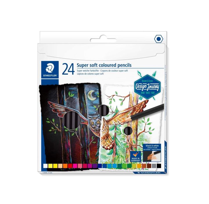 Staedtler Super Soft Color Pencils, Set Of 24- Rich Pigments Perfect ...