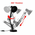 Adjustable, Flexible Metal Electric Table Lamp - Reading / Study Table Lamp, Free Table/Bed Conner Stand (Color Assorted). 