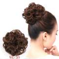 Human Real Natural Curly Messy Bun Hair Piece Scrunchie Hair Extensions Wig. 