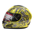 Yellow Mix Printed Mrc Full Helmet. 