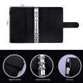 A6 Binder Cover 6-Ring Budget Planner with A6 Binder Pockets Refill Paper Letter Stickers for Money Saving Organizer A. 