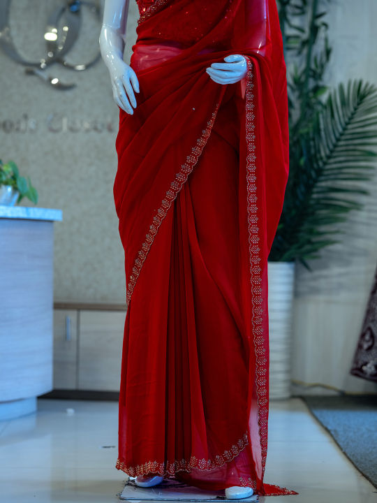 Sarawaski%20Worked%20Border%20Saree%20in%20Red%20Color%20-%20Image%202