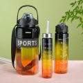 3in1 Hexagonal Motivational Sports Bottle, Portable  Pvc Water Bottle Outdoor Camping Sports Bottle. 