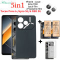 BLKNAIM 5-in-1 NEW For tecno pova 6/ 6pro 5G /POVA 6 Neo case angel eye silicone straight edge phone case +2PCS Matte Ceramic Film +Carbon Fiber Back Film +Lens Film. 