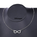 Difutagui New specials HuaTang Fashion Rhinestone Infinity Love Pendant Necklace Portable for Women Silver Color Chains Lady Party Collares Jewelry on the Neck. 