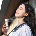 Low Noise Digital Display Refrigeration Electric Fan High Wind Speed Ice Cool Function Handheld Mini Fan Portable Quiet Operation Personal Cooling Fan Office. 