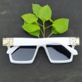 White Frame Sunglasses For Men. 