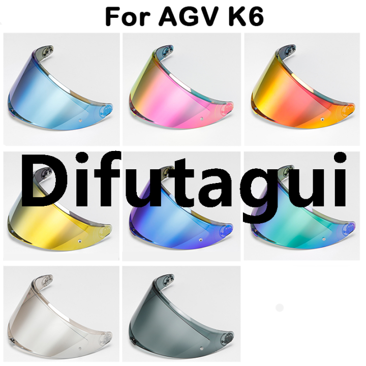 Difutagui New specials Motorcycle Helmet Shields Replacement for AGV K6 K6S Visor Affordable Helmet Windshield Uv Protevtion Viseira Capacete Cascos Accessories