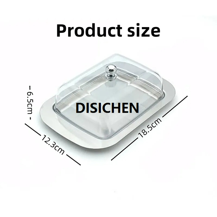 DISICHEN%201%20Pcs%20Stainless%20Steel%20Butter%20Dish%20with%20Plastic%20Lid%20Bread%20Dessert%20Plate%20Cheese%20Storage%20Keeper%20Tray%20Kitchen%20Tools%20Butter%20Plates%20Affordable%20-%20Image%206