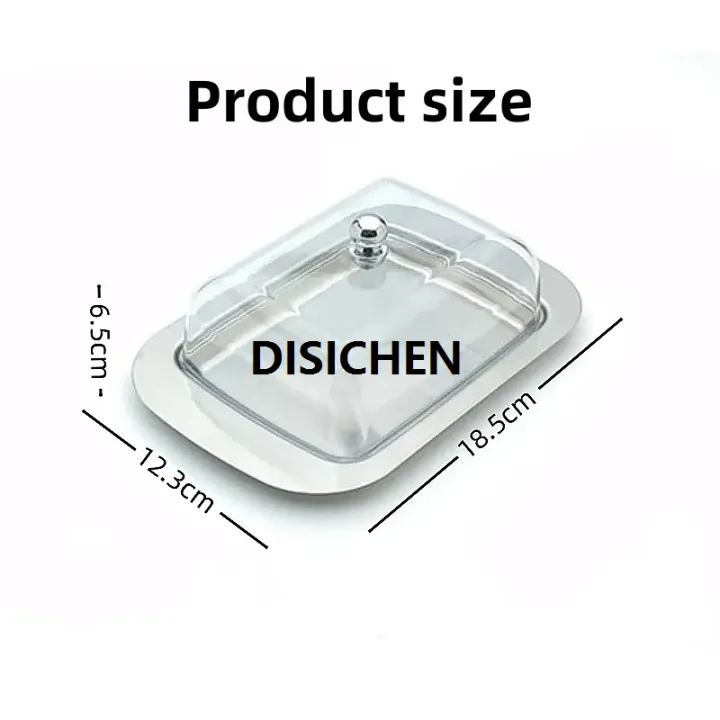DISICHEN%201%20Pcs%20Stainless%20Steel%20Butter%20Dish%20with%20Plastic%20Lid%20Bread%20Dessert%20Plate%20Cheese%20Storage%20Keeper%20Tray%20Kitchen%20Tools%20Butter%20Plates%20Affordable%20-%20Image%206
