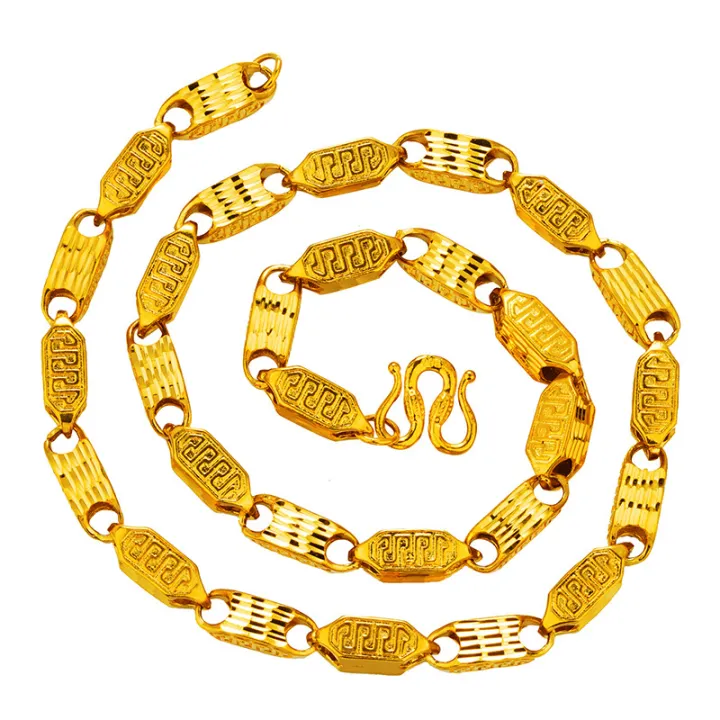 Necklace%20pattern%20Great%20Wall%20design%20fashion%20European%20and%20American%20Qingwen%2024K999%20men's%20pure%20carved%20booth%20supply%20-%20Image%205