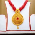 Gold Plated Pendant Design Pote Necklace - Traditional Nepali Bridal Jewelry for Married Women. 
