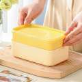 Yellow Picnic Lunch Double Layer Food Storage Container Handle Camping Hiking Outdoor Portable Bento Box Travel Work School. 