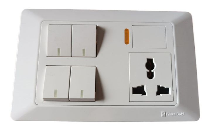 4 Gang Switch With Socket + Indicator Premium Switches