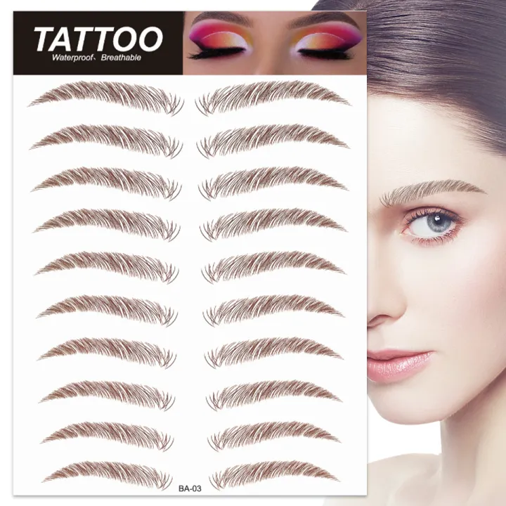 New%20style%20%E3%80%90Beauty%20Code%E3%80%914D%20Hair%20Like%20Black/Brown%20Color%20Eyebrows%20Long%20Waterproof%20Tattoo%20Sticker%20for%20Eyebrow%20Cosmetics%20Makeup%20Tool%20-%20Image%203
