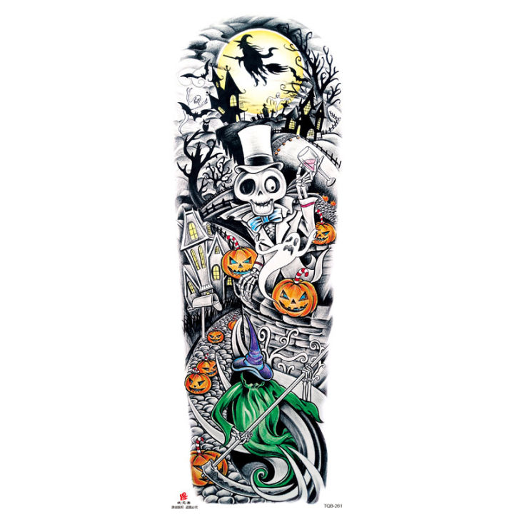 Sale%E3%80%91For%20Full%20Arm%20Tattoo%20Waterproof%20Large%20Flower%20Arm%20Tattoo%20Sketch%20Sketch%20Black%20and%20White%20Direct%20-%20Image%205