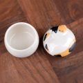 Calico Cat 150ml Pet Cremation Ashes Storage Box Memorial Mini Ceramic Pet Urn Creative Sealed Jar Dog Cat Cinerary Casket Desktop Decoration. 