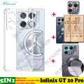 BLKNAIM 5-in-1 NEW For infinix GT 20Pro case Four corner anti drop transparent case +2PCS Matte Ceramic Film +Carbon Fiber Back Film +Lens Film. 