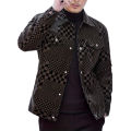 Korean 3D Checkerboard Jacket for Men, Stylish and Trendy Design. 