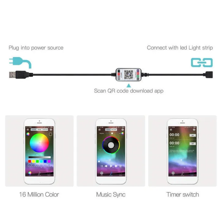Kqueebee%202X%20Wireless%20Bluetooth%20LED%20Dimmer%20Remote%20Controller%20DC5-24V%20Phone%20APP%20Connection%20Control%20for%20RGB%20Light%20Strip%20Timer%20Switch%20-%20Image%208
