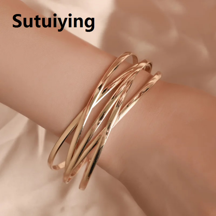 Sutuiying%20JCYMONG%20New%20Fashion%20Gold%20Silver%20Color%20Geometric%20Adjustable%20Open%20Cuff%20Bangles%20Bracelets%20for%20Women%202020%20Hollow%20Indian%20Jewelry%20-%20Image%202