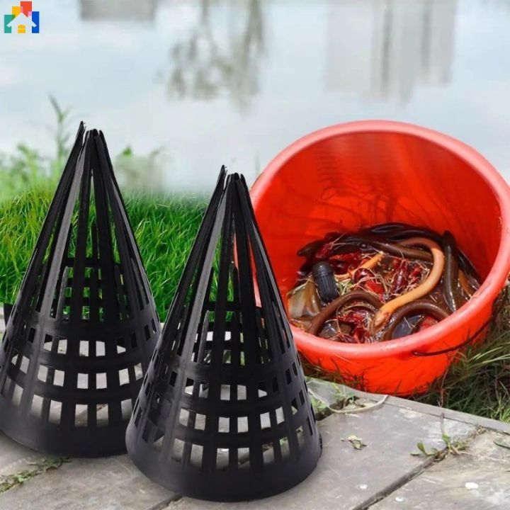1Pc Plastic DIY Fishing Cage Cover Basket Outdoor Eel Cage Trap Fishing Net Tapered Monopterus Albus Loach Lid Fishing Tool