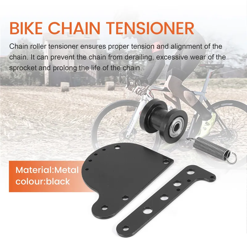 Tenditore Catena A Molla Per Biciclette Motorizzate 49cc 66cc 80cc, Kit Nero - Foto 2