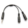 NEW 【7efc9af3】3.5mm Audio Adapter Cable TRRS to 2 TRS Mic Headset Y Splitter Cord for Outdoor Traveling Accessaries Supplies Parts. 